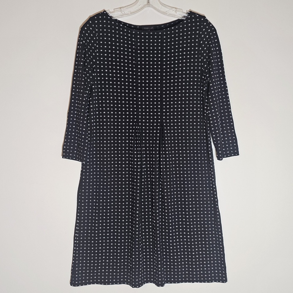 J.Jill Dress Womens XS Petite Black Wearever Geometric Soft Stretchy Extra Small